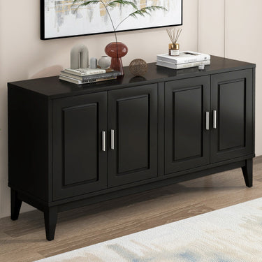 4 Door Sideboard Storage Cabinet With Gantry With Adjustable Shelves